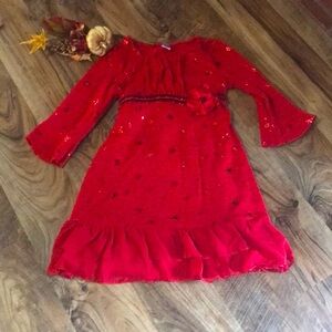Dolly & Me Red Sparkley Dress…Fits more like a 10
